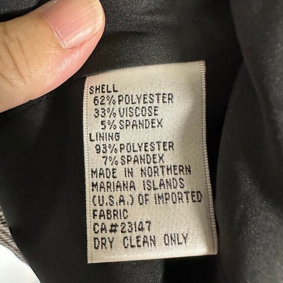 Talbots Black White Check Gingham Zip Jacket Sz 2P Petite Preppy Academia Office - Picture 8 of 10